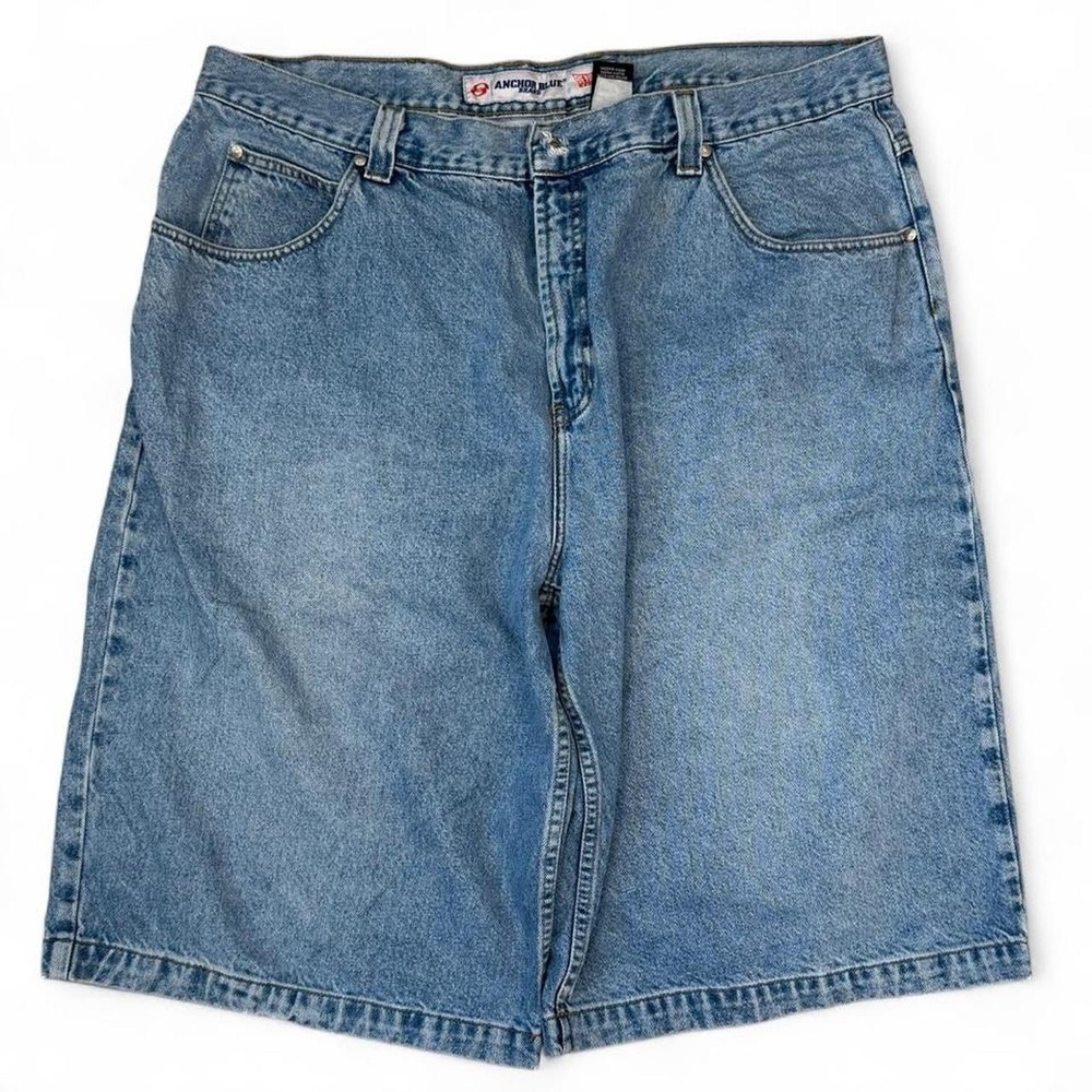 Vintage Anchor Blue Beyond Baggy Jean Shorts Men's Size 42 Denim Jorts 90s Y2K